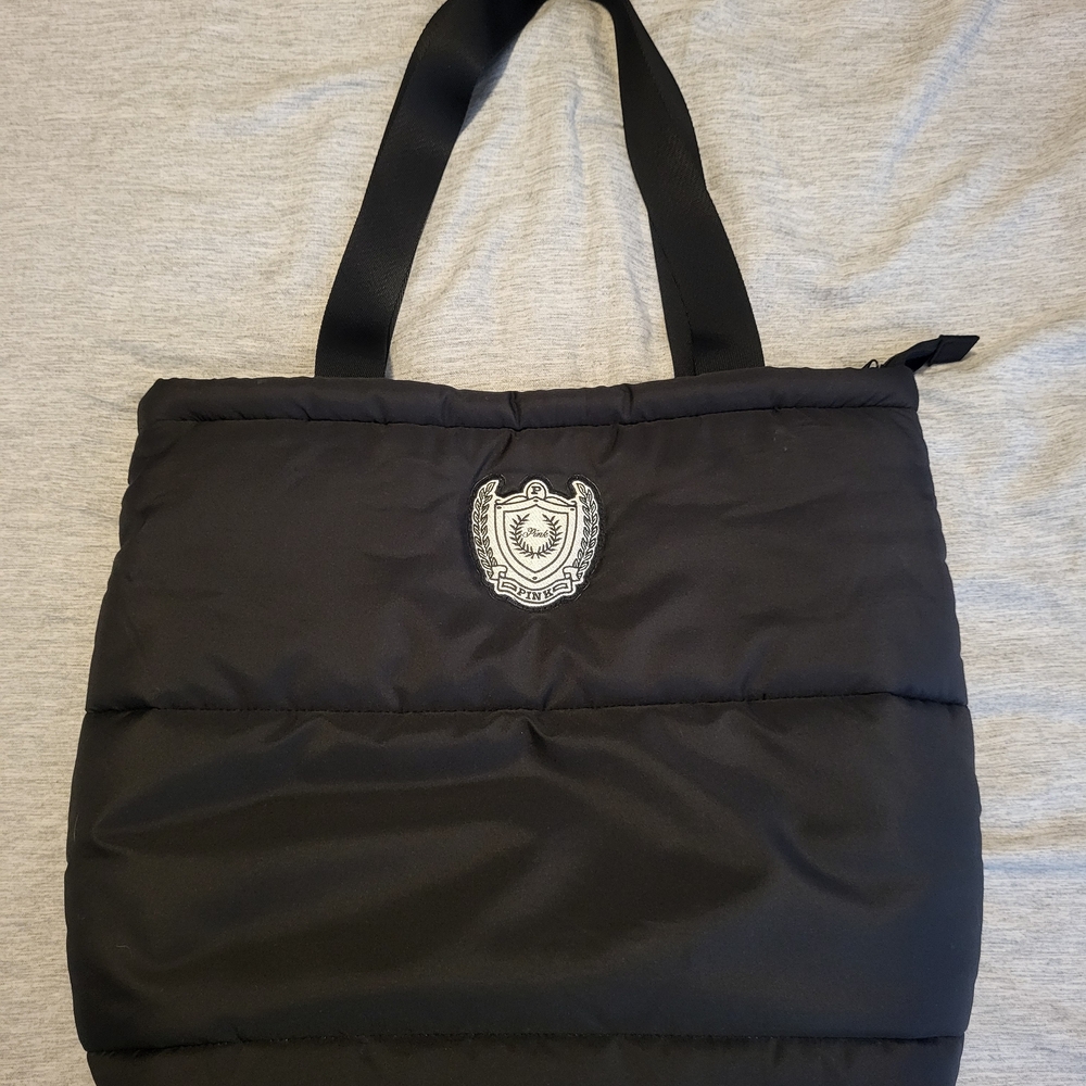 PINK Victoria's Secret Black Quilted Tote